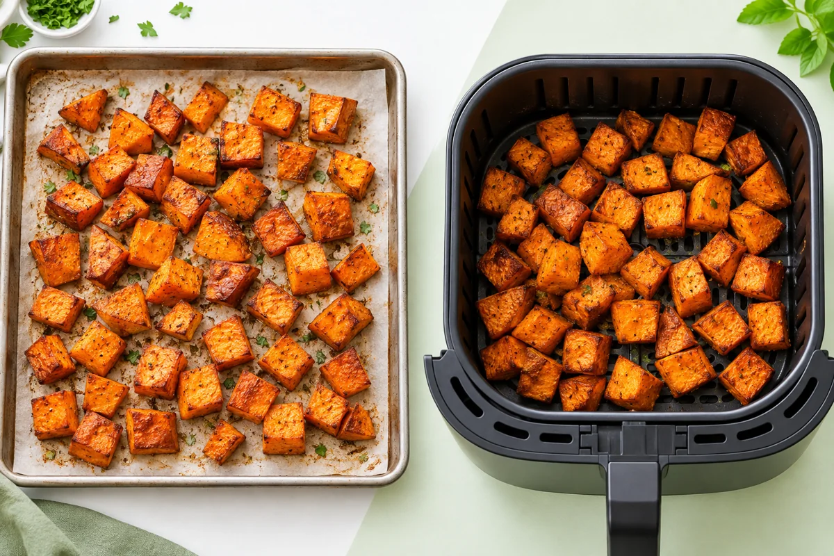 Roast or Air-Fry for Visible Browned Cubes