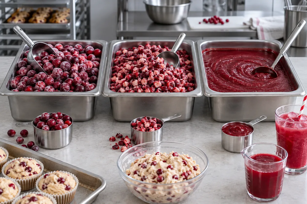 Whole chopped and puree cranberry formats - process evidence Whole chopped and puree cranberry formats