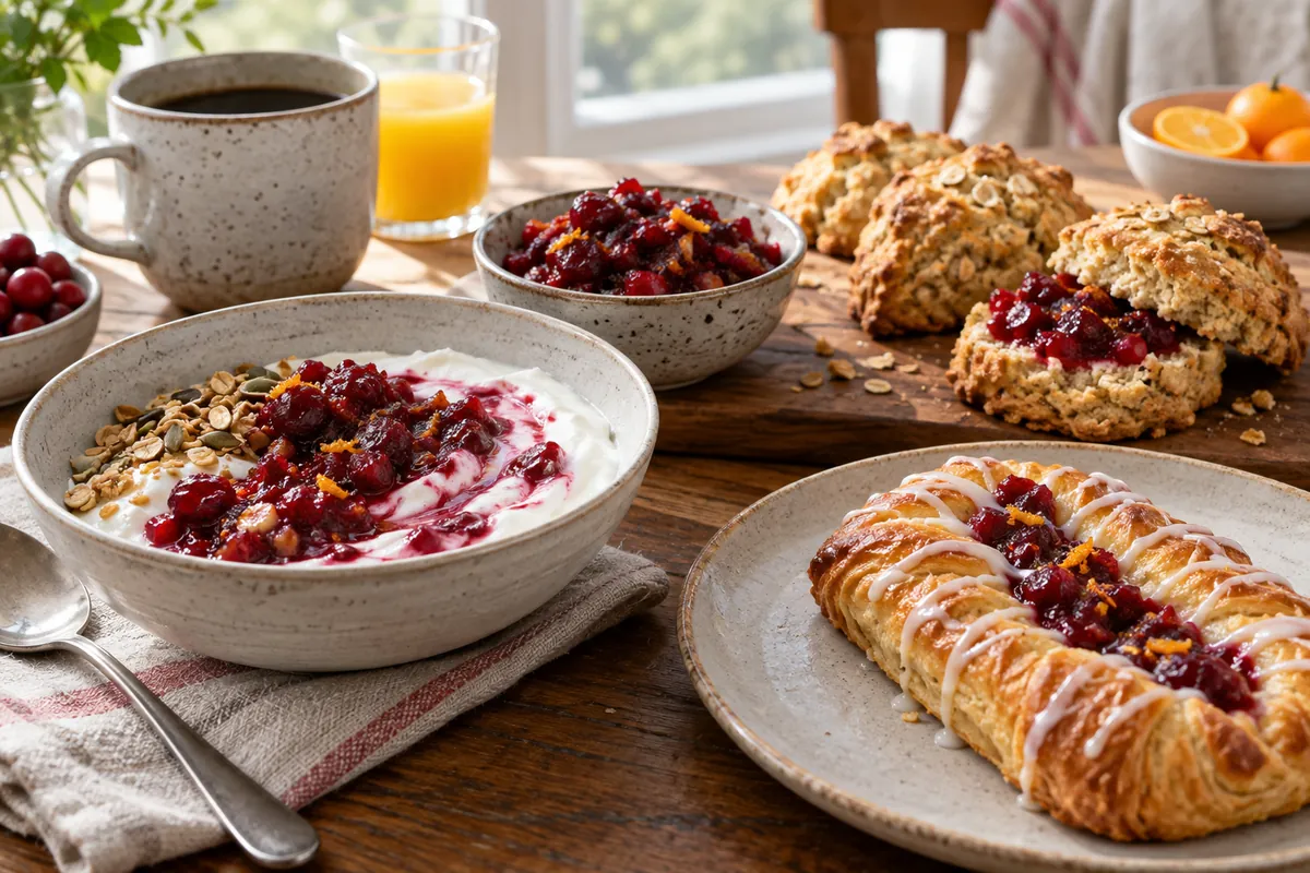 Cranberry relish with yogurt scones and pastry - process evidence Cranberry relish with yogurt scones and pastry