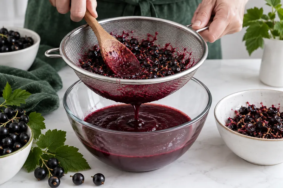 Blackcurrant pressing and puree